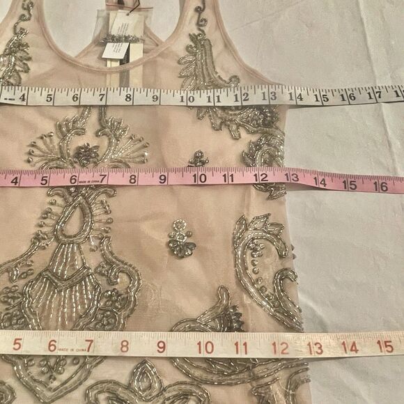 Topshop Womens Blouse Tank Sz 4 Soft Girl Romantic Neutral Cottagecore Boho - Picture 15 of 16